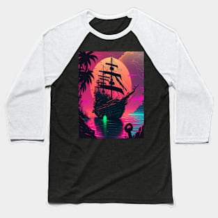 Dark the ship pirate ship lover Baseball T-Shirt